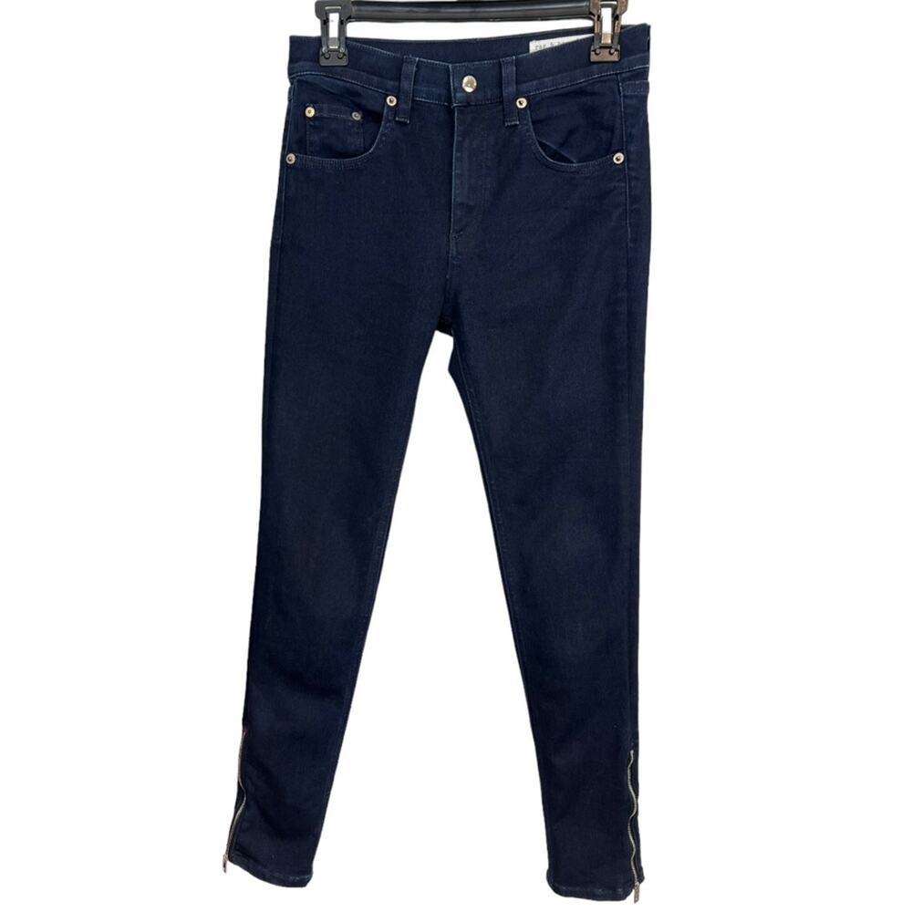 Rag & Bone high rise ankle zip Skinny Jeans Indigo 26 - Picture 2 of 6